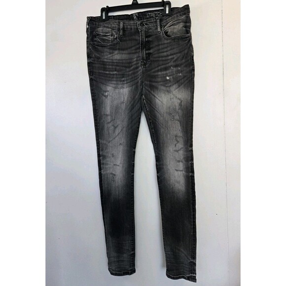 Prps Jeans Mens 33x31 Warlock Black Perigee Distressed Stretch Skinny Grungy - Picture 1 of 11